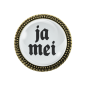 Preview: Gaudi-Brosche "ja mei" in Bronze ist perfekt für die Wiesn